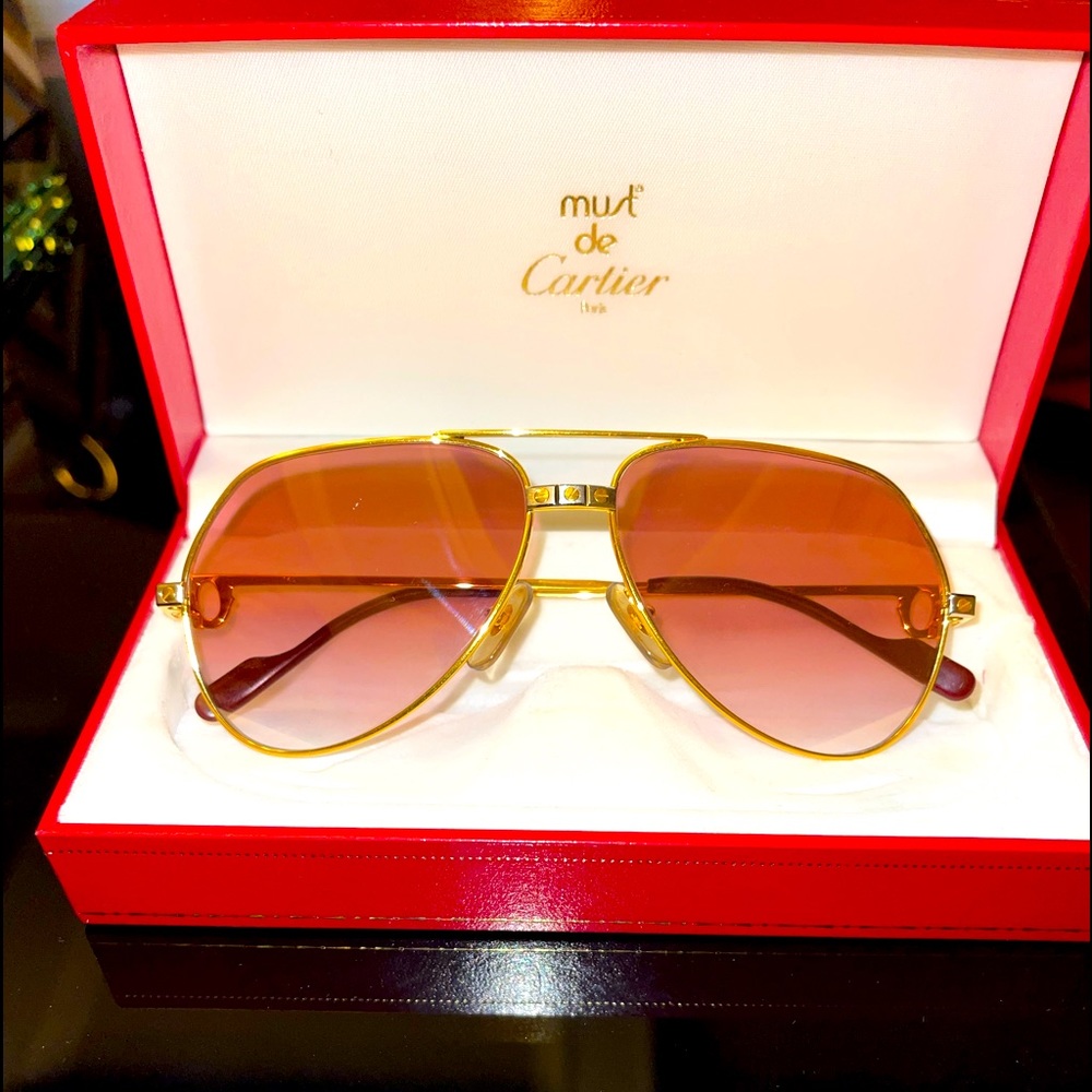 Vintage Cartier Santos vintage sunglasses 56/14 Fred Cardin c- decor glasses